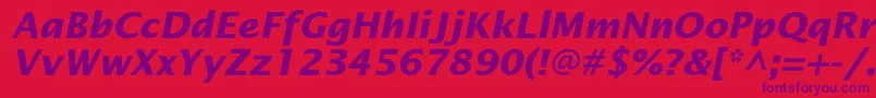 OfficetypesansBoldItalic Font – Purple Fonts on Red Background