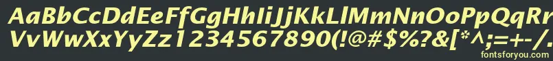 Шрифт OfficetypesansBoldItalic – жёлтые шрифты на чёрном фоне
