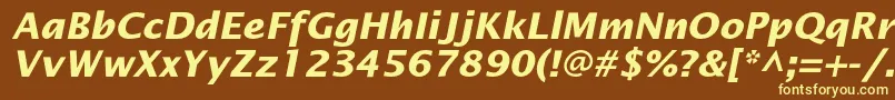 Шрифт OfficetypesansBoldItalic – жёлтые шрифты на коричневом фоне