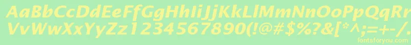 OfficetypesansBoldItalic Font – Yellow Fonts on Green Background