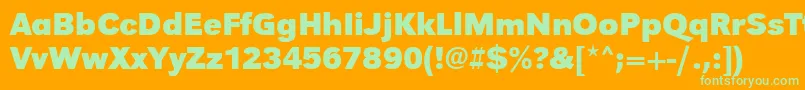 UrwgrotesktBold Font – Green Fonts on Orange Background