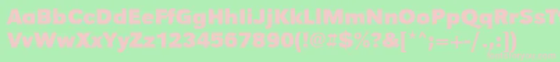 フォントUrwgrotesktBold – 緑の背景にピンクのフォント