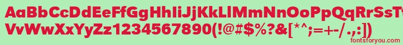 UrwgrotesktBold Font – Red Fonts on Green Background