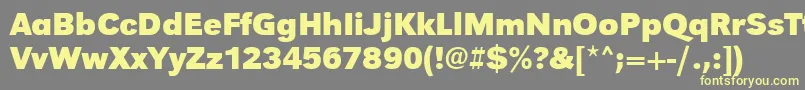 UrwgrotesktBold-fontti – keltaiset fontit harmaalla taustalla