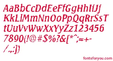 SeagullrandomItalic font – Red Fonts
