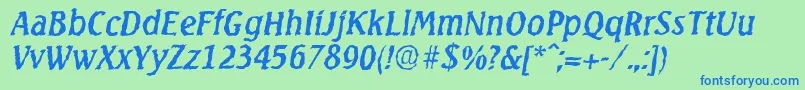 SeagullrandomItalic Font – Blue Fonts on Green Background