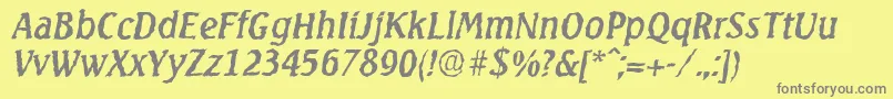 SeagullrandomItalic Font – Gray Fonts on Yellow Background
