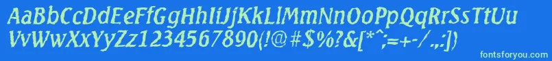 SeagullrandomItalic Font – Green Fonts on Blue Background