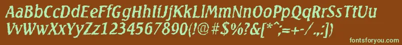 SeagullrandomItalic Font – Green Fonts on Brown Background