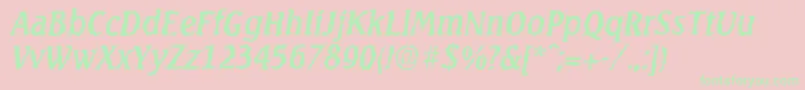 SeagullrandomItalic Font – Green Fonts on Pink Background