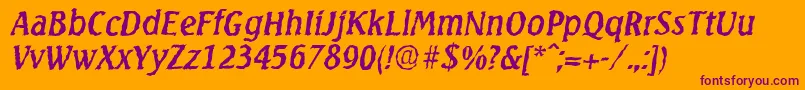SeagullrandomItalic Font – Purple Fonts on Orange Background