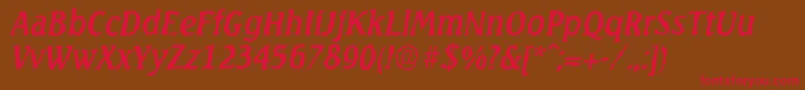 SeagullrandomItalic Font – Red Fonts on Brown Background