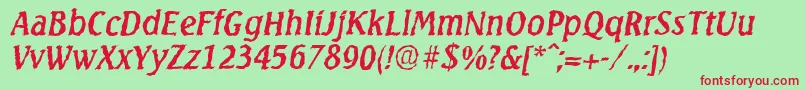 SeagullrandomItalic Font – Red Fonts on Green Background