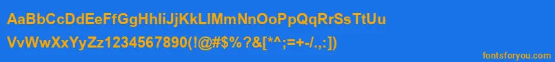 フォントBrowalliaNewBold – オレンジ色の文字が青い背景にあります。