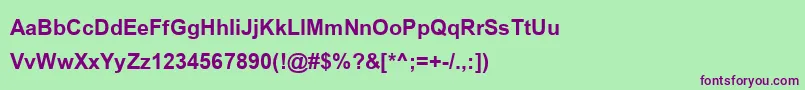 BrowalliaNewBold Font – Purple Fonts on Green Background