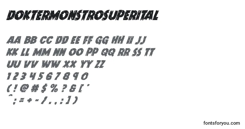 Шрифт Doktermonstrosuperital – алфавит, цифры, специальные символы