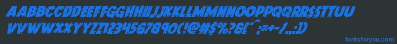 Doktermonstrosuperital Font – Blue Fonts on Black Background