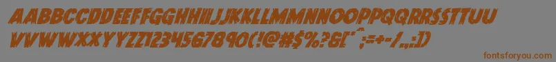 Doktermonstrosuperital-Schriftart – Braune Schriften auf grauem Hintergrund