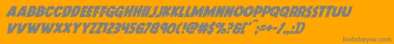 Doktermonstrosuperital-Schriftart – Graue Schriften auf orangefarbenem Hintergrund
