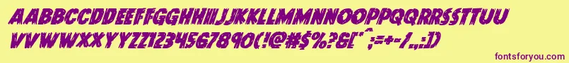 Doktermonstrosuperital-Schriftart – Violette Schriften auf gelbem Hintergrund