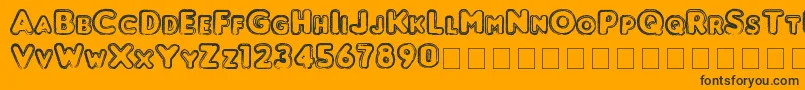 Punched Font – Black Fonts on Orange Background