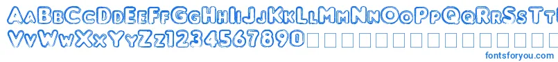 Punched Font – Blue Fonts on White Background