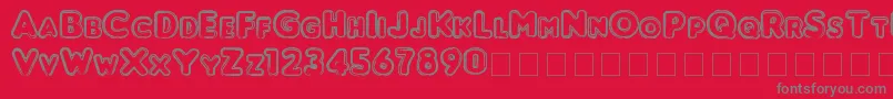 Punched Font – Gray Fonts on Red Background