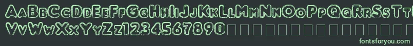 Punched Font – Green Fonts on Black Background