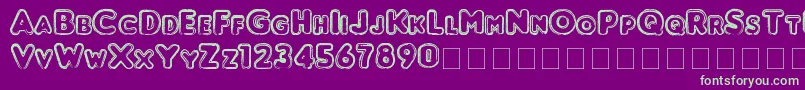 Punched Font – Green Fonts on Purple Background