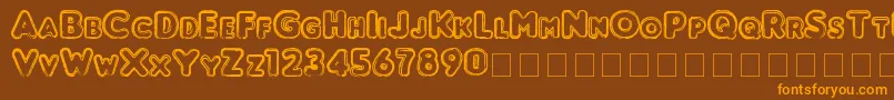 Punched Font – Orange Fonts on Brown Background