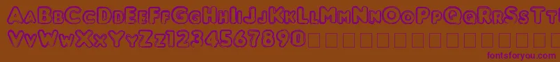 Punched Font – Purple Fonts on Brown Background