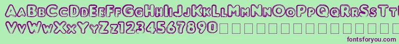 Punched Font – Purple Fonts on Green Background