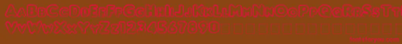 Punched Font – Red Fonts on Brown Background