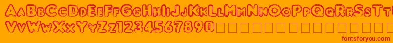 Punched Font – Red Fonts on Orange Background