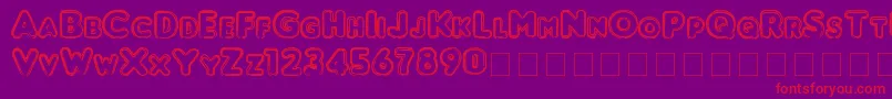 Weitere Informationen zur Punched-Schriftart Punched-Schriftart – Rote Schriften auf violettem Hintergrund