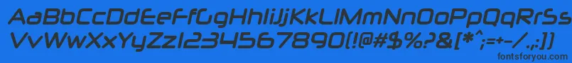 NeuropolxcdBolditalic Font – Black Fonts on Blue Background