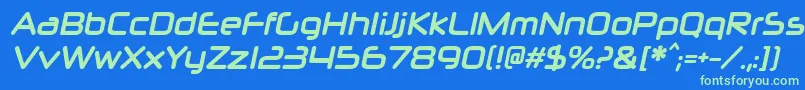 NeuropolxcdBolditalic Font – Green Fonts on Blue Background