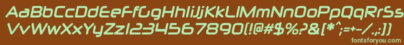 NeuropolxcdBolditalic Font – Green Fonts on Brown Background