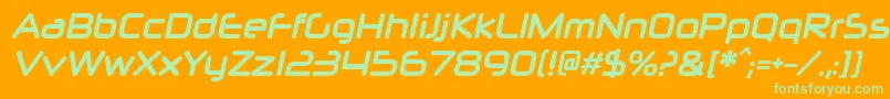 NeuropolxcdBolditalic Font – Green Fonts on Orange Background