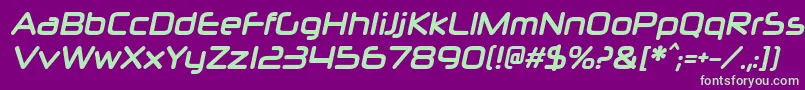 NeuropolxcdBolditalic Font – Green Fonts on Purple Background