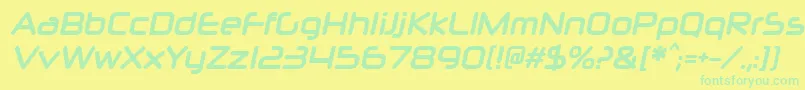 NeuropolxcdBolditalic Font – Green Fonts on Yellow Background