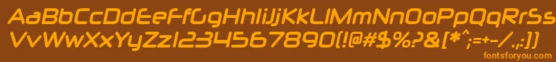 NeuropolxcdBolditalic Font – Orange Fonts on Brown Background