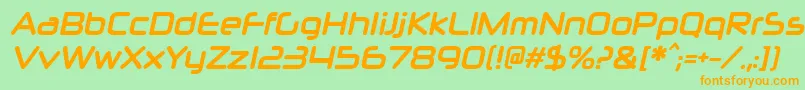 NeuropolxcdBolditalic Font – Orange Fonts on Green Background