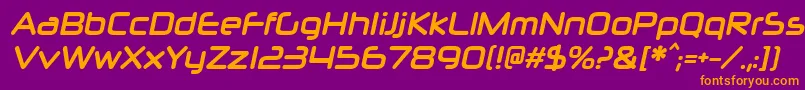 NeuropolxcdBolditalic Font – Orange Fonts on Purple Background