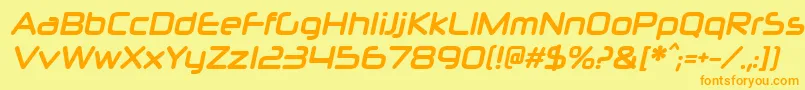 NeuropolxcdBolditalic Font – Orange Fonts on Yellow Background