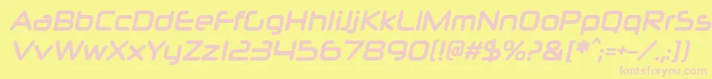 NeuropolxcdBolditalic Font – Pink Fonts on Yellow Background