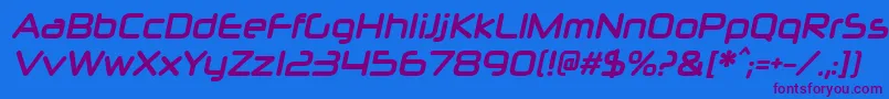 NeuropolxcdBolditalic Font – Purple Fonts on Blue Background