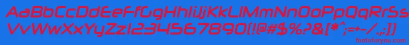 NeuropolxcdBolditalic Font – Red Fonts on Blue Background