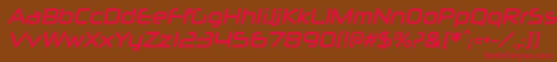 NeuropolxcdBolditalic Font – Red Fonts on Brown Background