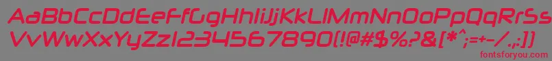 NeuropolxcdBolditalic Font – Red Fonts on Gray Background